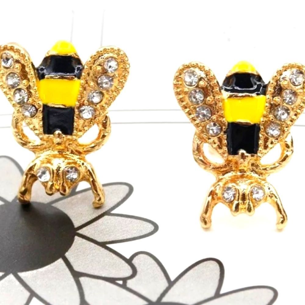 Bee Gold Tone Earrings